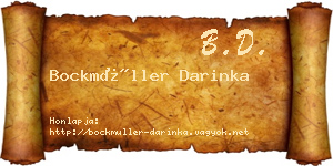 Bockmüller Darinka névjegykártya